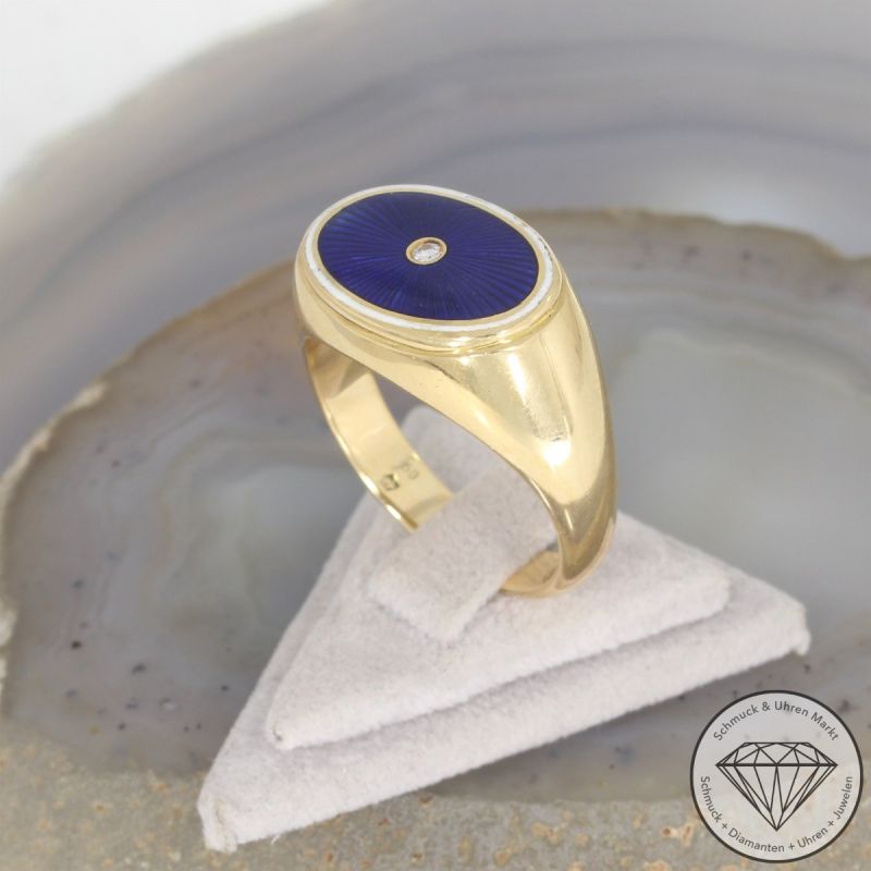 Wert 11150 € FABERGÉ Solitär Brillant Ring in 750er 18 K Gelbgold - 104089