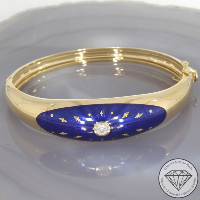 Wert 20500 € FABERGÉ Solitär Brillant Armreif in 750er 18 K Gelbgold - 104090