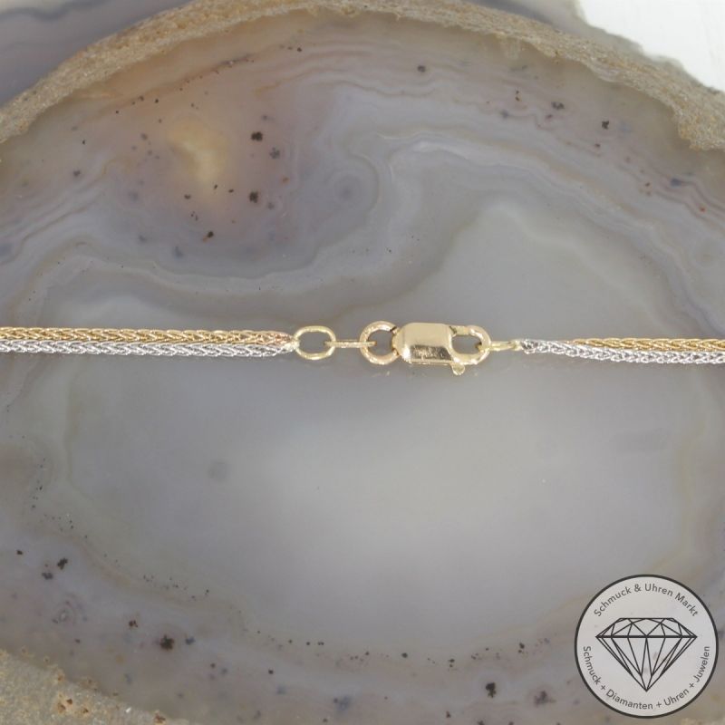Wert 6200 € Bicolor Brillant Anhänger Herz (ca. 1,00 carat) mit Kette in 585er 14 K Gold - 104098