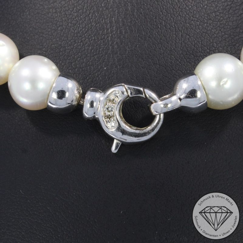 Wert 3600 € Brillant Perl Collier in 750er 18 K Weißgold - 104104