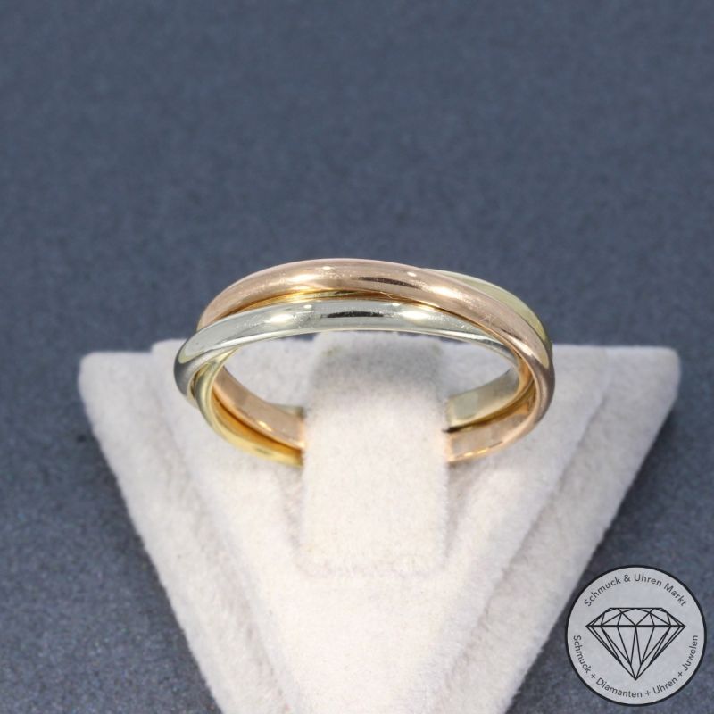 Wert 1290 € Tricolor Ring in 585er 14 K Gold - 104117