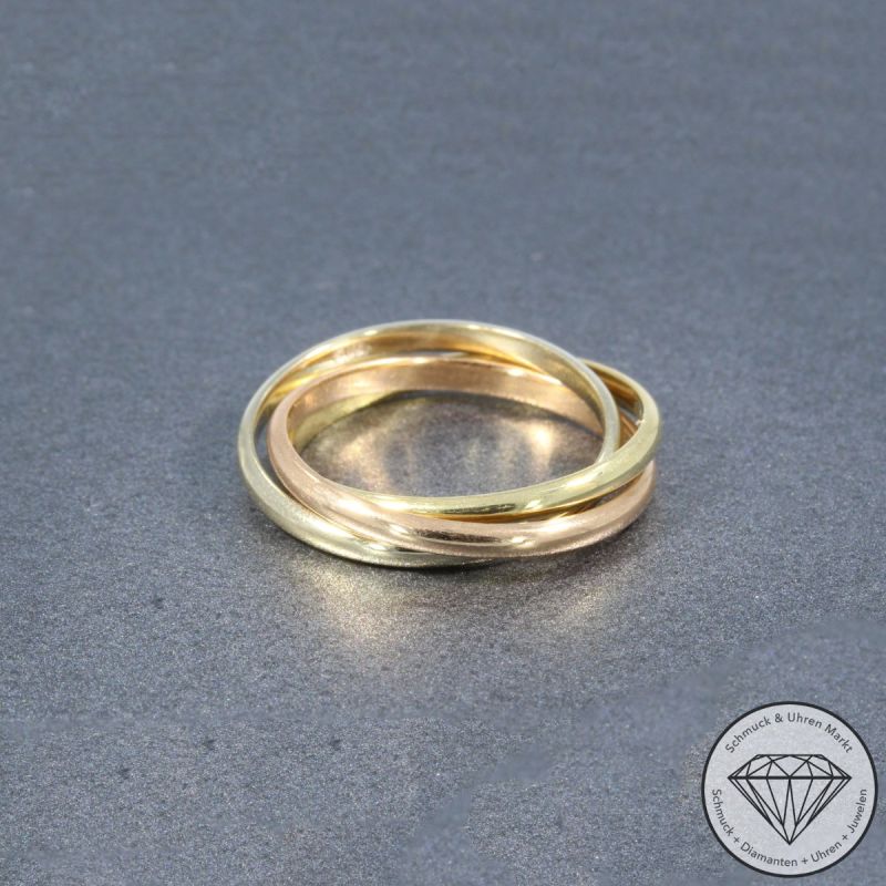 Wert 1290 € Tricolor Ring in 585er 14 K Gold - 104117