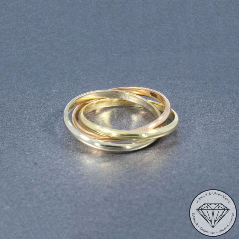 Wert 1290 € Tricolor Ring in 585er 14 K Gold - 104117