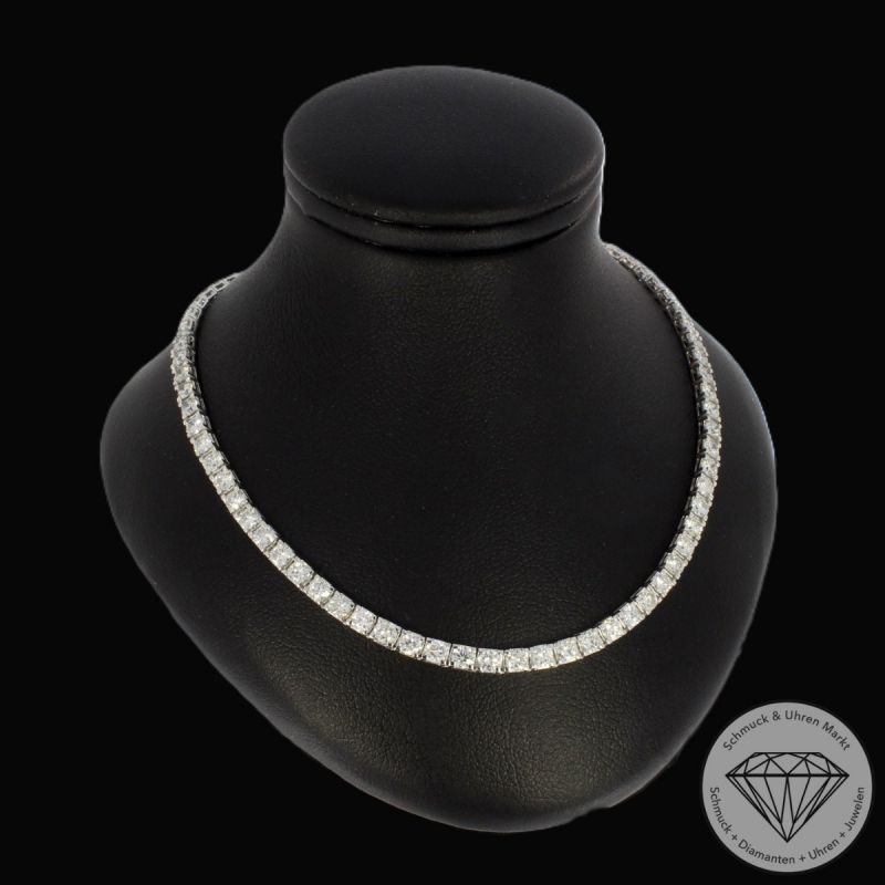 Wert 31000 € Brillant Tennis Collier (10,00 carat) in 900er Platin -  H1881