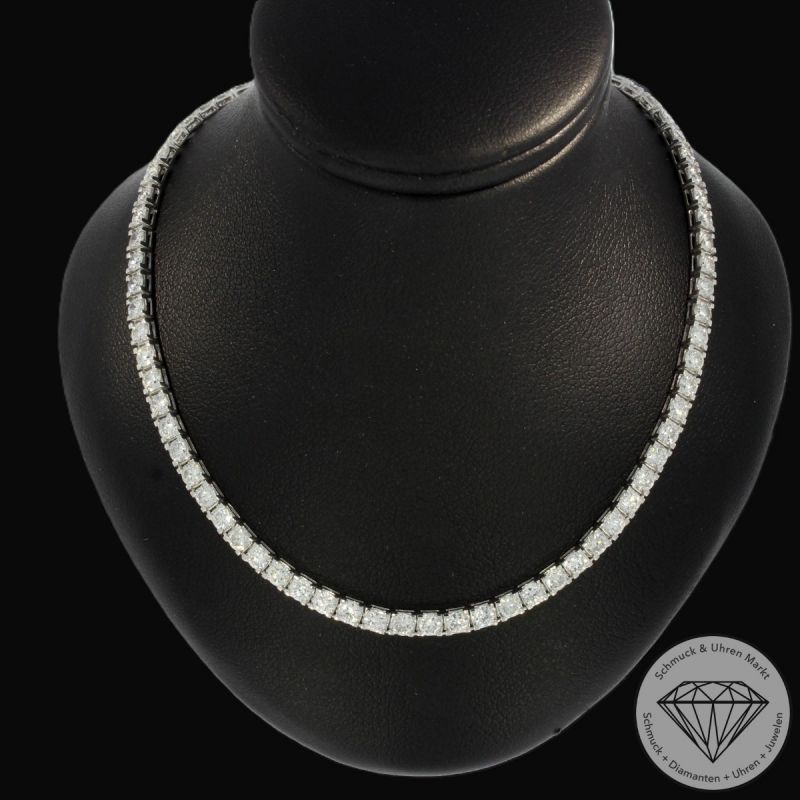Wert 31000 € Brillant Tennis Collier (10,00 carat) in 900er Platin -  H1881