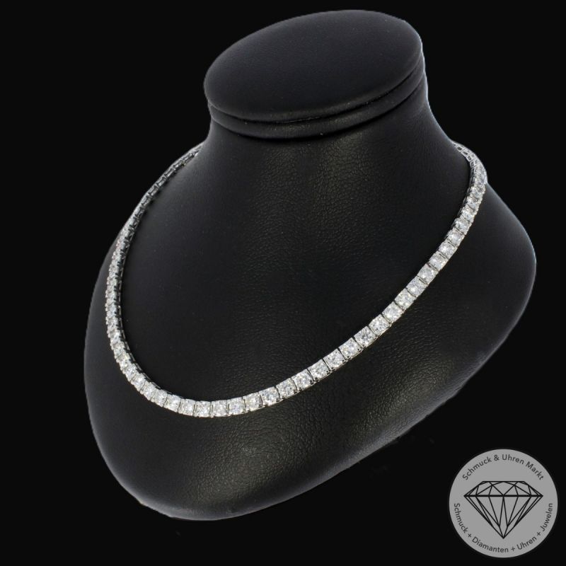 Wert 31000 € Brillant Tennis Collier (10,00 carat) in 900er Platin -  H1881