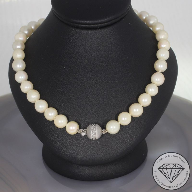 Wert 490 € Diamant Perl Kette in 585er 14 K Weißgold - 104183