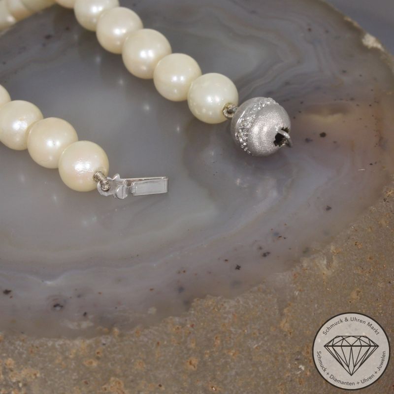 Wert 490 € Diamant Perl Kette in 585er 14 K Weißgold - 104183