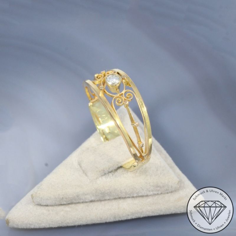 Wert 1150 € Solitär Brillant Ring 585er/14 Karat Gelb Gold Größe 65 – 104204