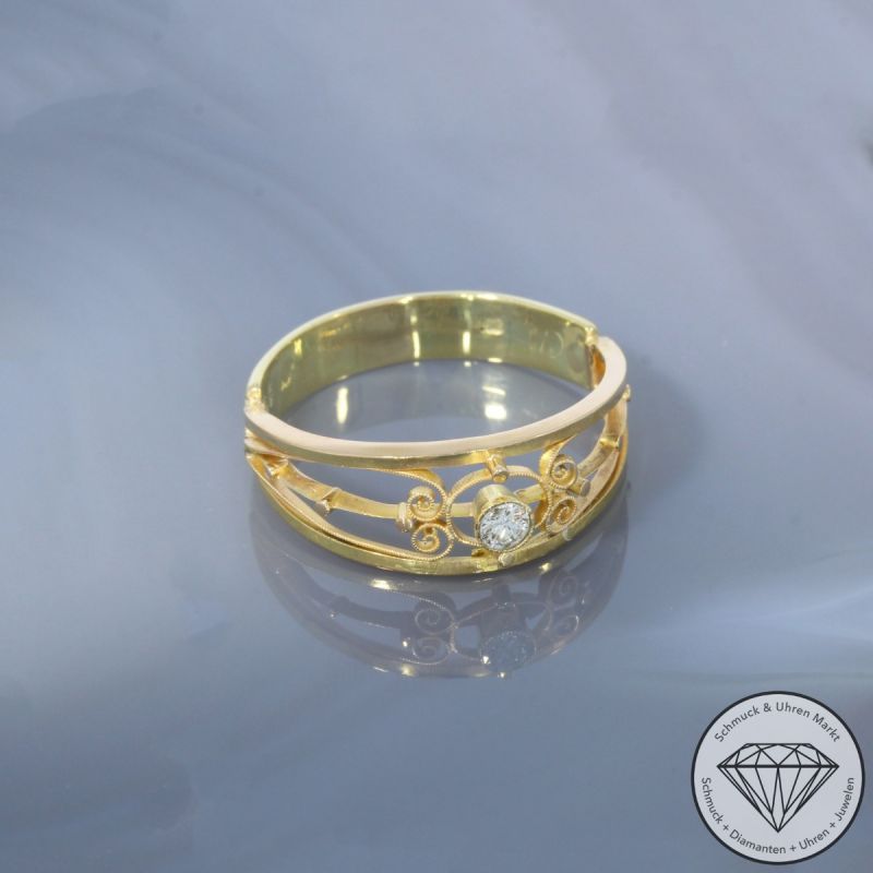 Wert 1150 € Solitär Brillant Ring 585er/14 Karat Gelb Gold Größe 65 – 104204