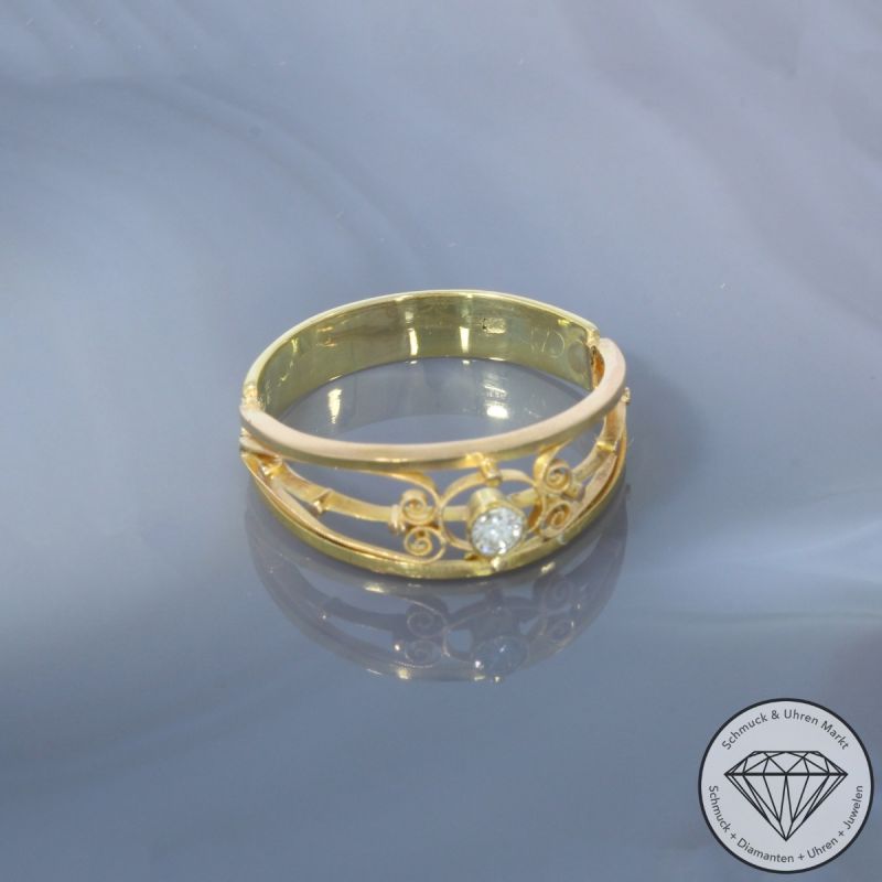 Wert 1150 € Solitär Brillant Ring 585er/14 Karat Gelb Gold Größe 65 – 104204