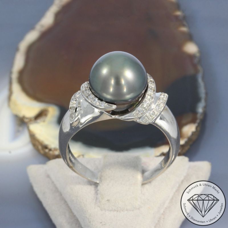 Wert 3490 € Brillant Perlen Ring in 750er 18 K Weißgold - 104411