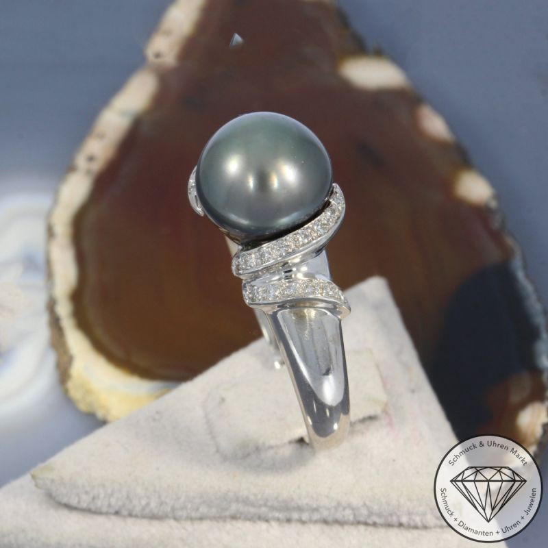 Wert 3490 € Brillant Perlen Ring in 750er 18 K Weißgold - 104411
