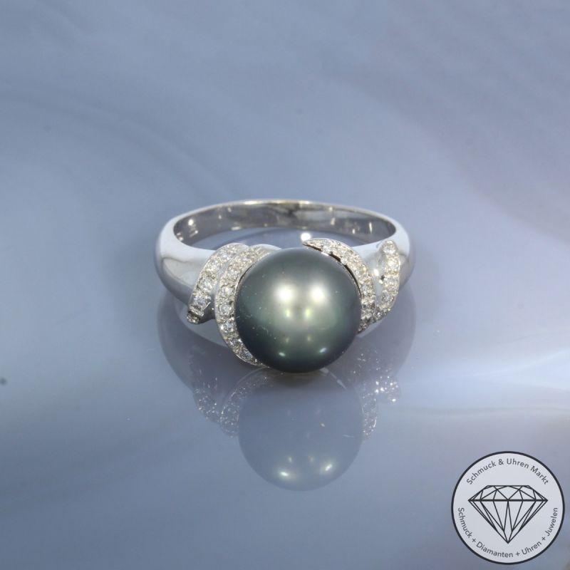Wert 3490 € Brillant Perlen Ring in 750er 18 K Weißgold - 104411