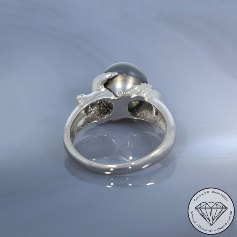 Wert 3490 € Brillant Perlen Ring in 750er 18 K Weißgold - 104411