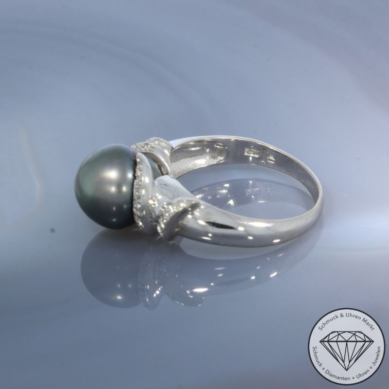 Wert 3490 € Brillant Perlen Ring in 750er 18 K Weißgold - 104411