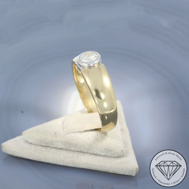 Wert 3190 € Solitär Brillant Ring 585er/14 Karat Gelb Gold Größe 70 – 104503