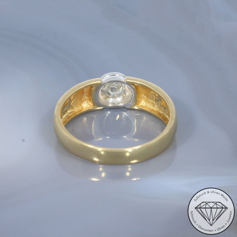 Wert 3190 € Solitär Brillant Ring 585er/14 Karat Gelb Gold Größe 70 – 104503