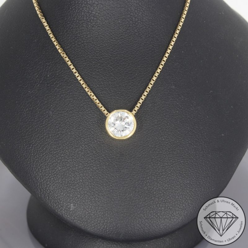 Wert 26550 € Solitär Brillant Collier (ca. 1,75 carat) in 585er 14 K Gelbgold - 104515
