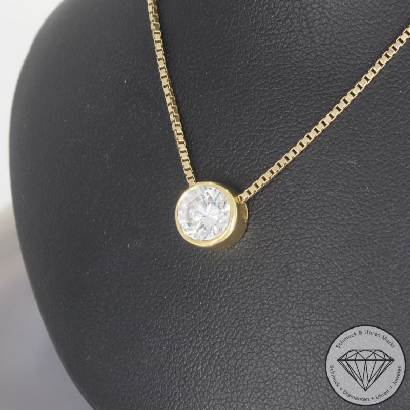Wert 26550 € Solitär Brillant Collier (ca. 1,75 carat) in 585er 14 K Gelbgold - 104515