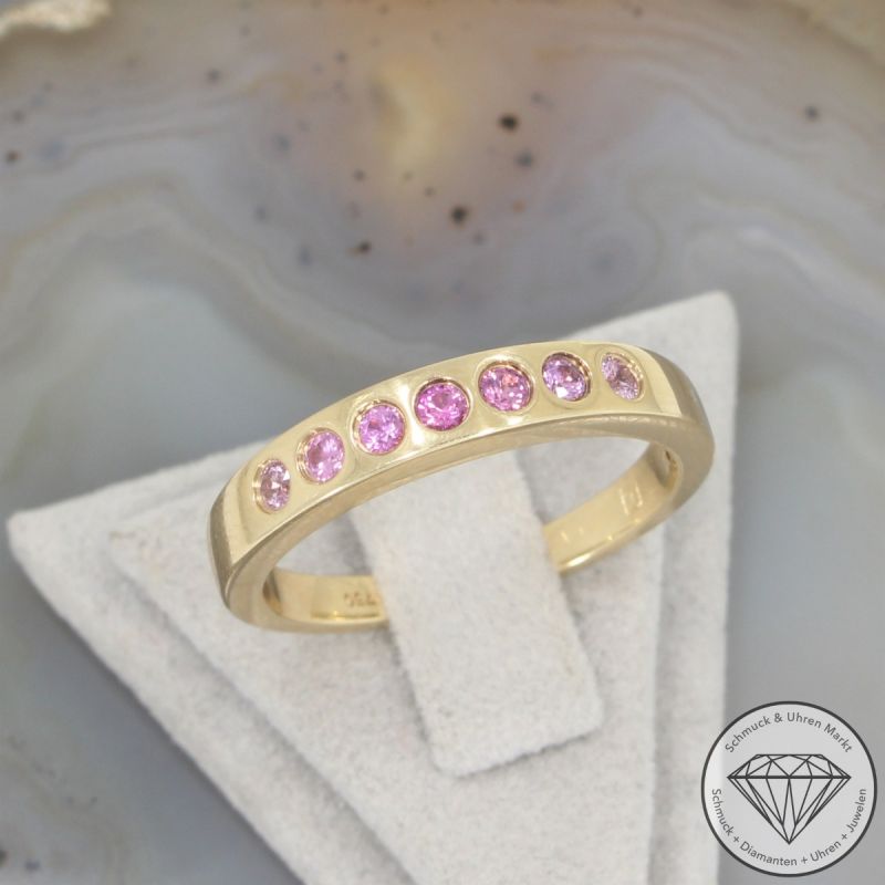 Pink Saphir Ring Jette Joop 750er/18 Karat Gelb Gold Größe 56 – 54245