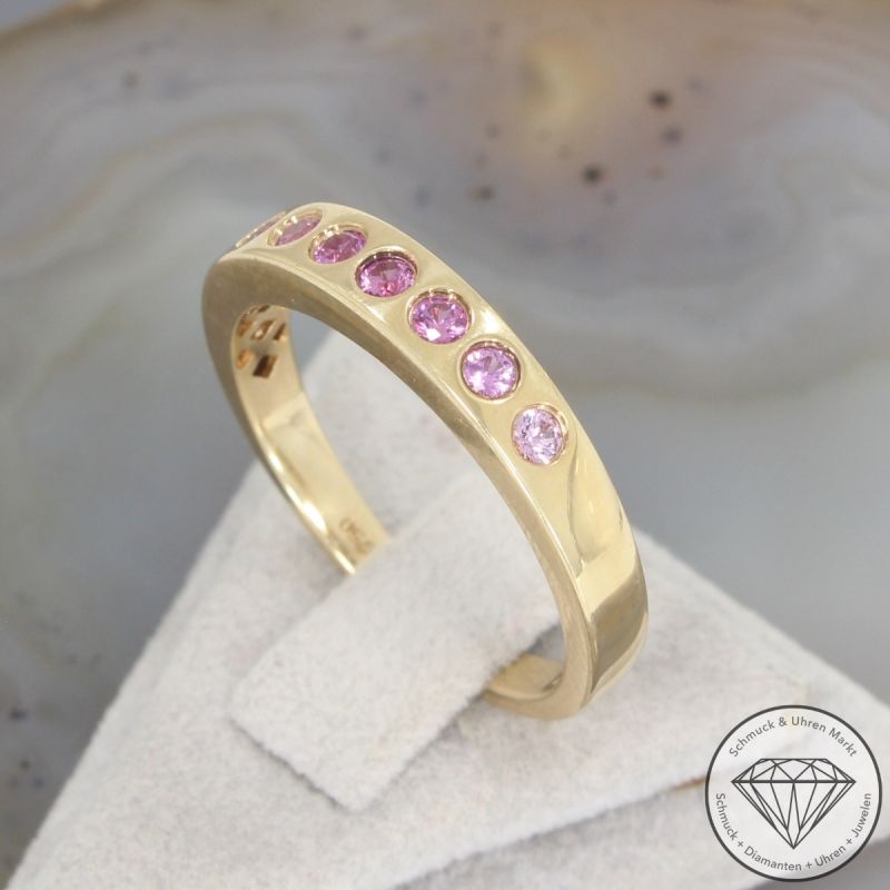 Pink Saphir Ring Jette Joop 750er/18 Karat Gelb Gold Größe 56 – 54245