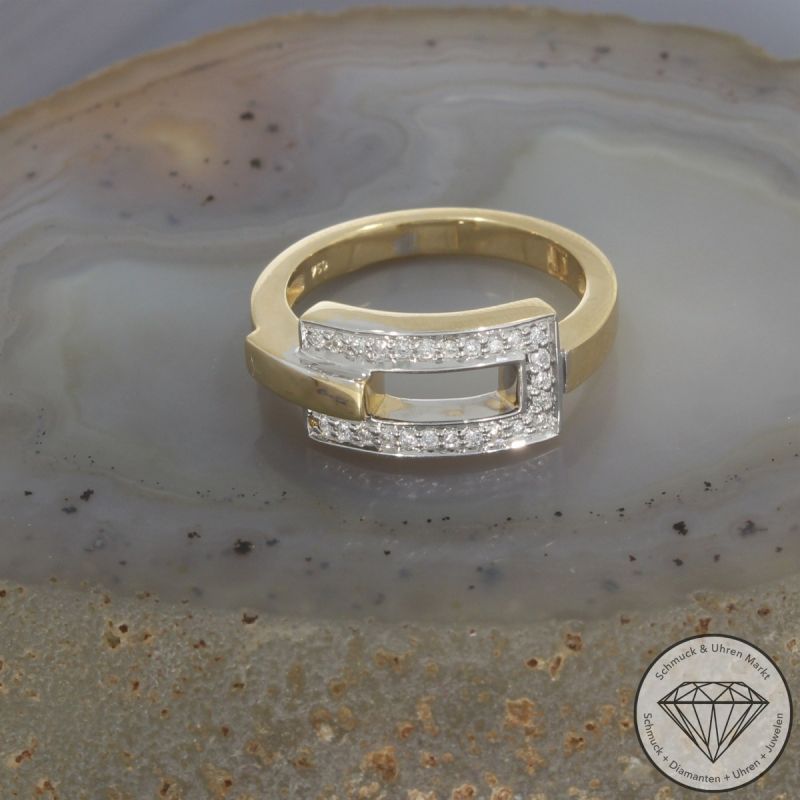 Wert 1900 € Brillant Ring Jette Joop 750er/18 Karat Gelb und Weiß Gold Größe 58 – 104544