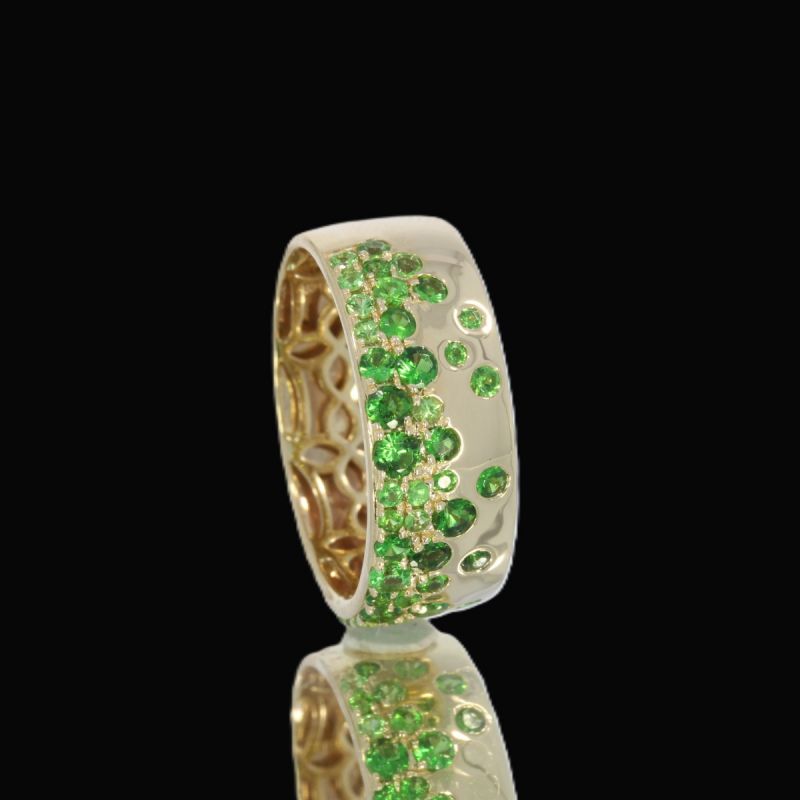 Wert 3190 € Tsavorit Ring (1,14 carat) in 585er 14 K Gelbgold - H1893