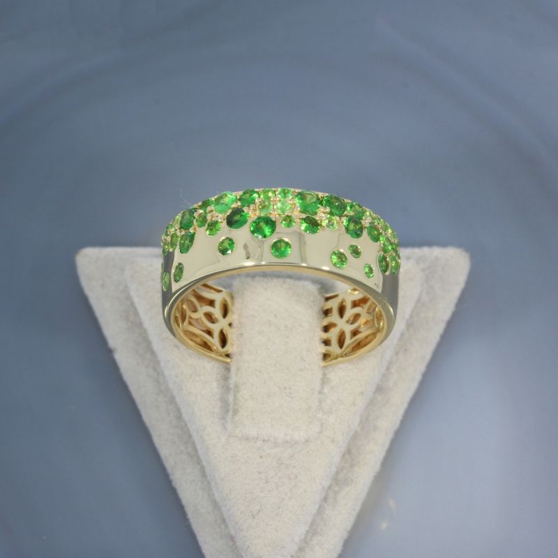 Wert 3190 € Tsavorit Ring (1,14 carat) in 585er 14 K Gelbgold - H1893