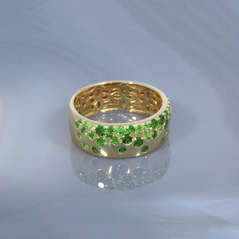 Wert 3190 € Tsavorit Ring (1,14 carat) in 585er 14 K Gelbgold - H1893
