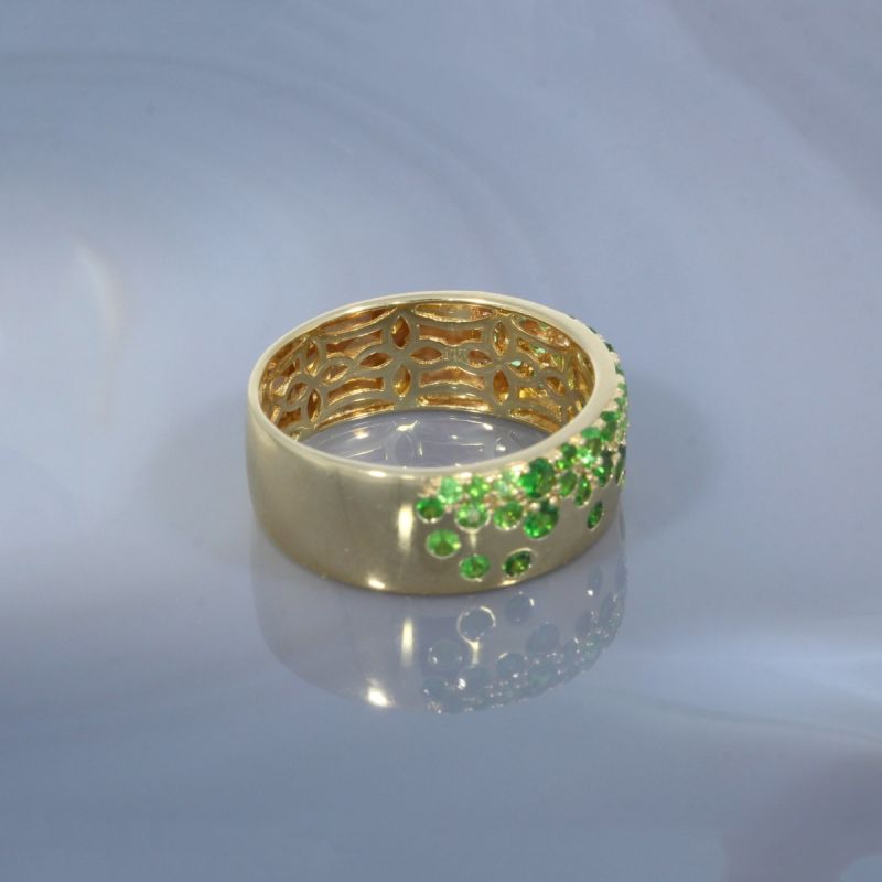 Wert 3190 € Tsavorit Ring (1,14 carat) in 585er 14 K Gelbgold - H1893