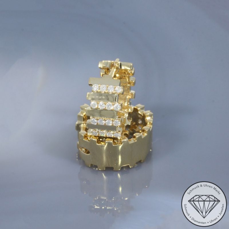 Wert 4100 € Brillant Creolen (0,51 carat) in 585er 14 K Gelbgold - H1913