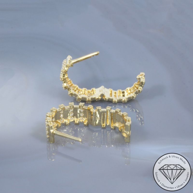 Wert 4100 € Brillant Creolen (0,51 carat) in 585er 14 K Gelbgold - H1913