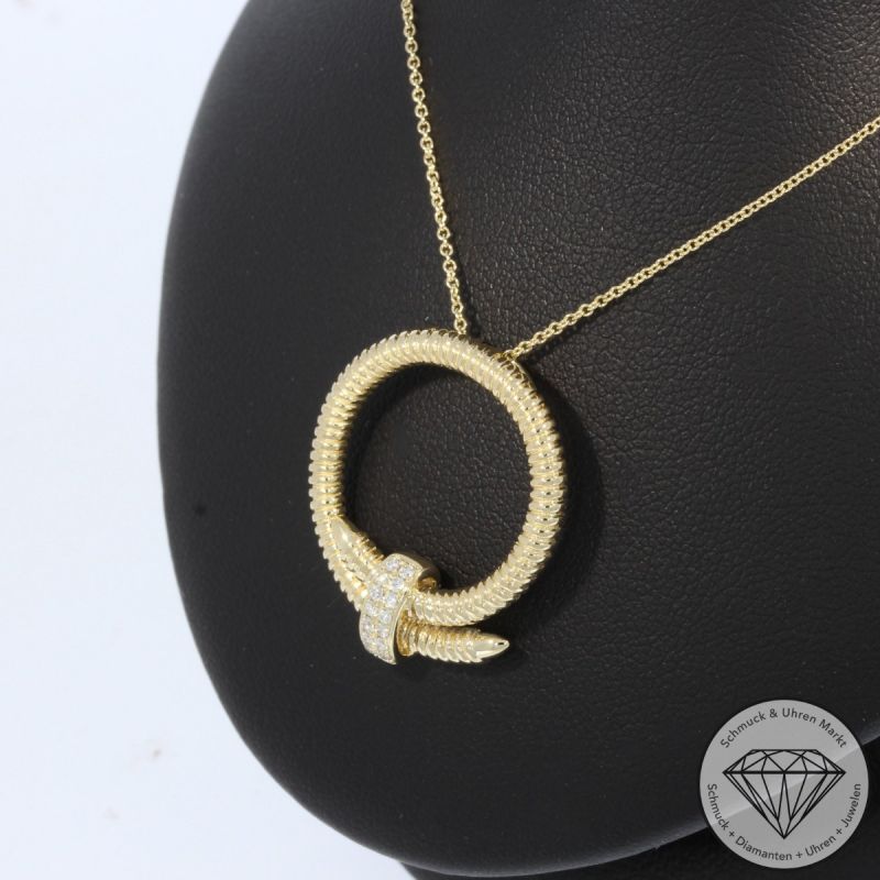 Wert 2550 € Brillant Anhänger mit Kette (0,10 carat) in 585er 14 K Gelbgold - H1910