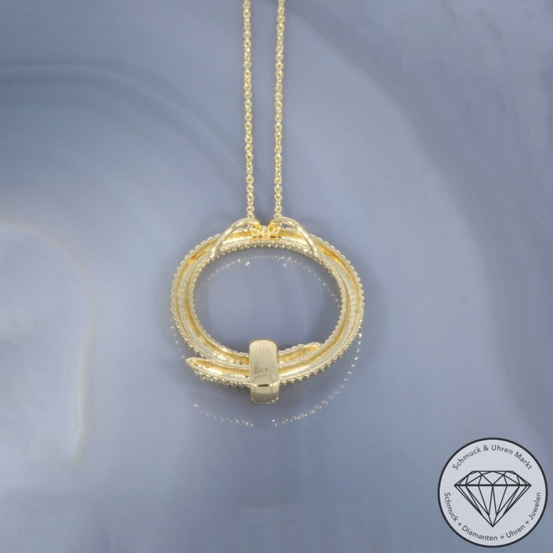 Wert 2550 € Brillant Anhänger mit Kette (0,10 carat) in 585er 14 K Gelbgold - H1910