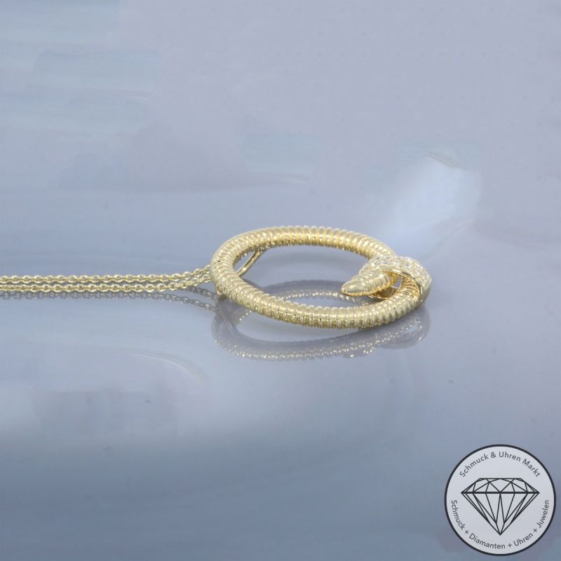 Wert 2550 € Brillant Anhänger mit Kette (0,10 carat) in 585er 14 K Gelbgold - H1910