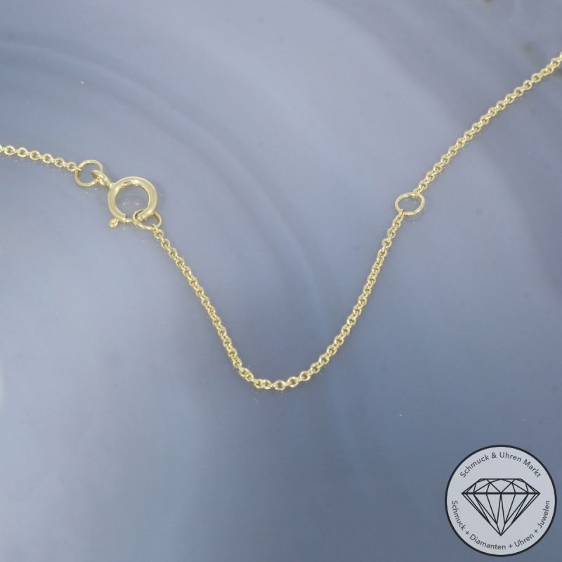 Wert 1890 € Brillant Perlmutt Anhänger mit Kette in 585er 14 K Gelbgold - H1911