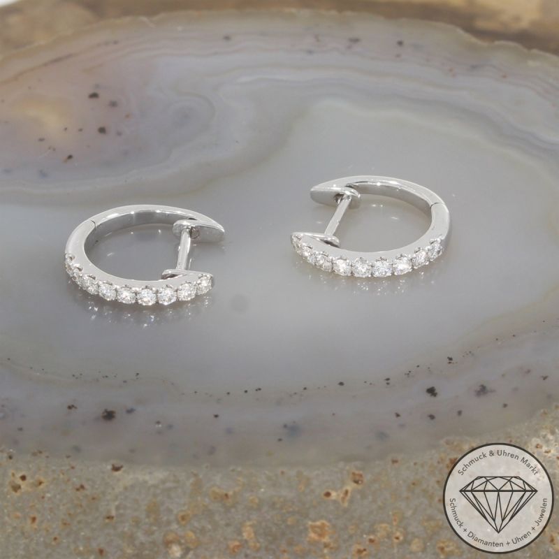 Wert 1350 € Brillant Creolen (ca. 0,30 carat) in 750er 18 K Weißgold - 104651