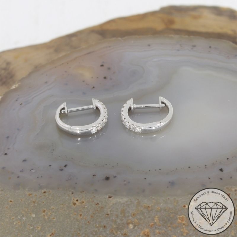 Wert 1350 € Brillant Creolen (ca. 0,30 carat) in 750er 18 K Weißgold - 104651