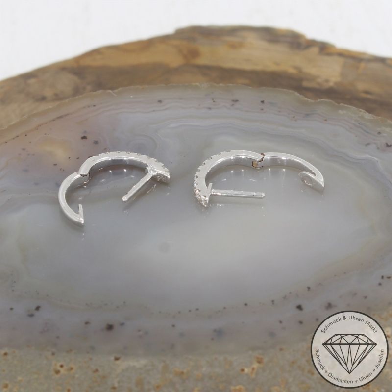 Wert 1350 € Brillant Creolen (ca. 0,30 carat) in 750er 18 K Weißgold - 104651