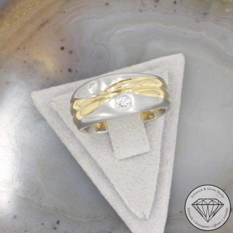 Wert 2590 € Bicolor Brillant Ring (ca. 0,24 carat) in 750er 18 K Gold - 104653