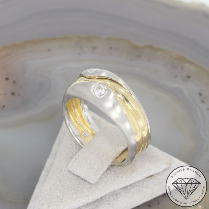 Wert 2590 € Bicolor Brillant Ring (ca. 0,24 carat) in 750er 18 K Gold - 104653