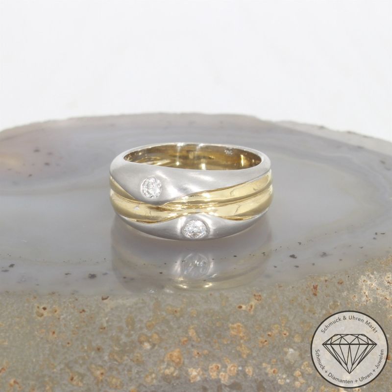 Wert 2590 € Bicolor Brillant Ring (ca. 0,24 carat) in 750er 18 K Gold - 104653
