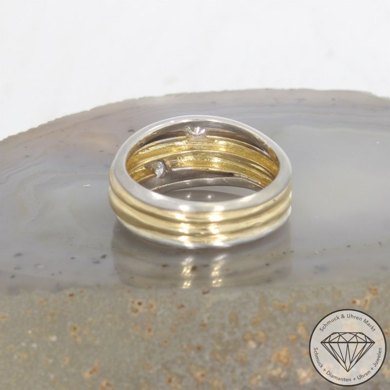Wert 2590 € Bicolor Brillant Ring (ca. 0,24 carat) in 750er 18 K Gold - 104653