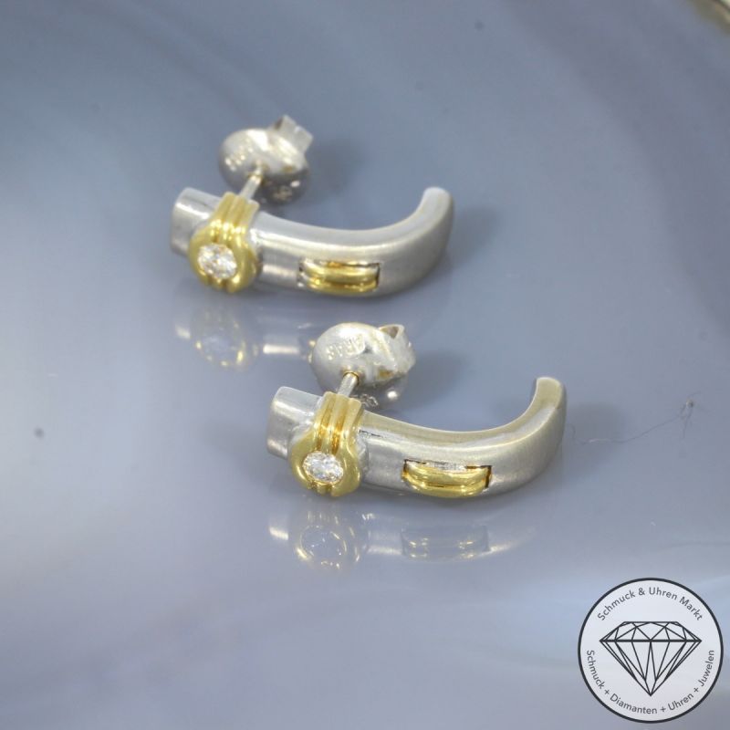 Wert 2790 € Bicolor Brillant Ohrringe (ca. 0,14 carat) in 750er 18 K Gold - 104674