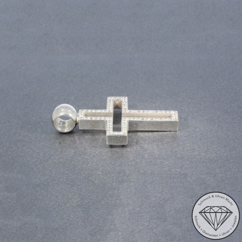 Wert 6950 € Brillant Anhänger Kreuz in 750er 18 K Weißgold - 104680