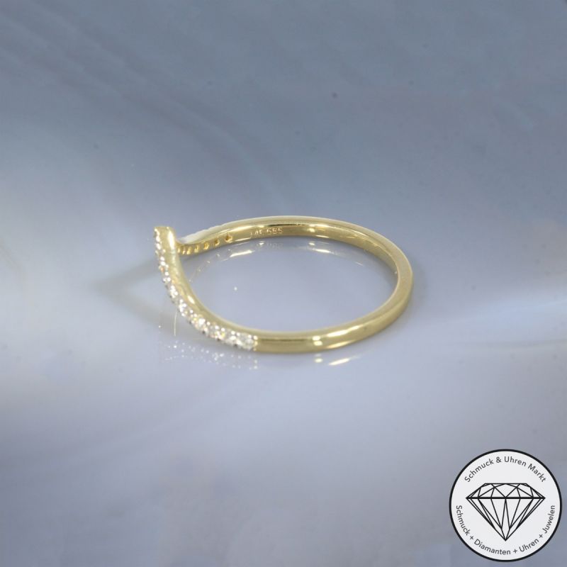 Wert 1430 € Brillant Ring (0,18 carat) in 585er 14 K Gelbgold - H1933