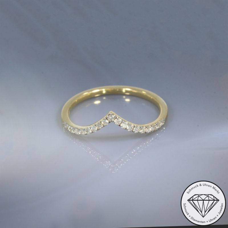 Wert 1430 € Brillant Ring (0,18 carat) in 585er 14 K Gelbgold - H1933