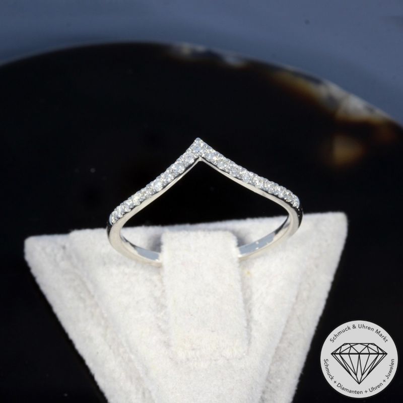 Wert 1430 € Brillant Ring (0,18 carat) in 585er 14 K Weißgold - H1932