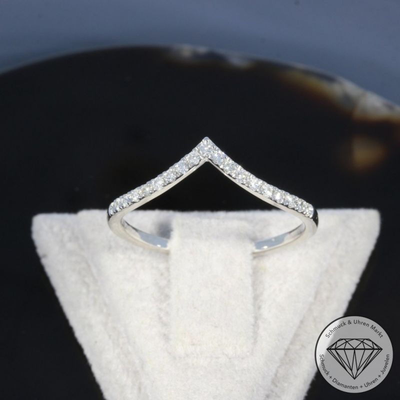 Wert 1430 € Brillant Ring (0,18 carat) in 585er 14 K Weißgold - H1932